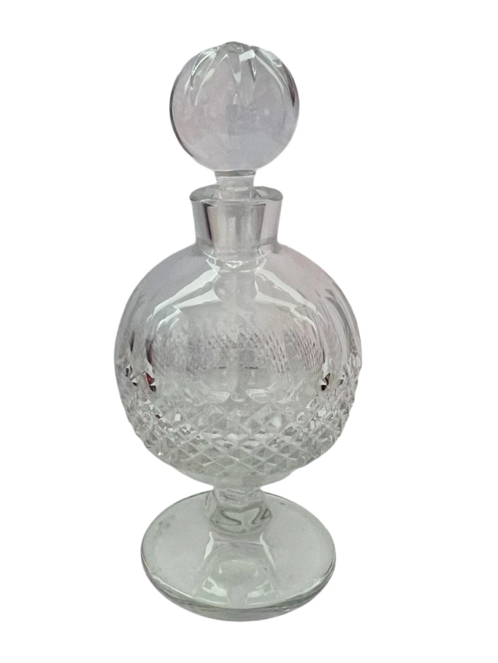 Waterford Crystal Lismore Perfume Bottle with Stopper Pedestal Base